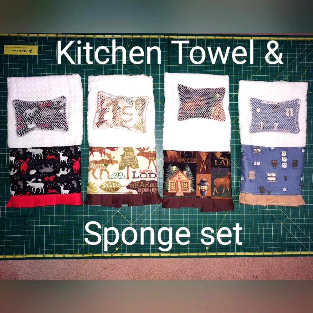 Handmade Kitchen Towel and Sponge set